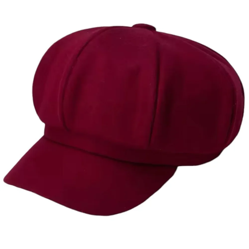 111 WINE RED WOOLEN NEWSBOY CAP NWT‎ FOR AUTUMN/WINTER